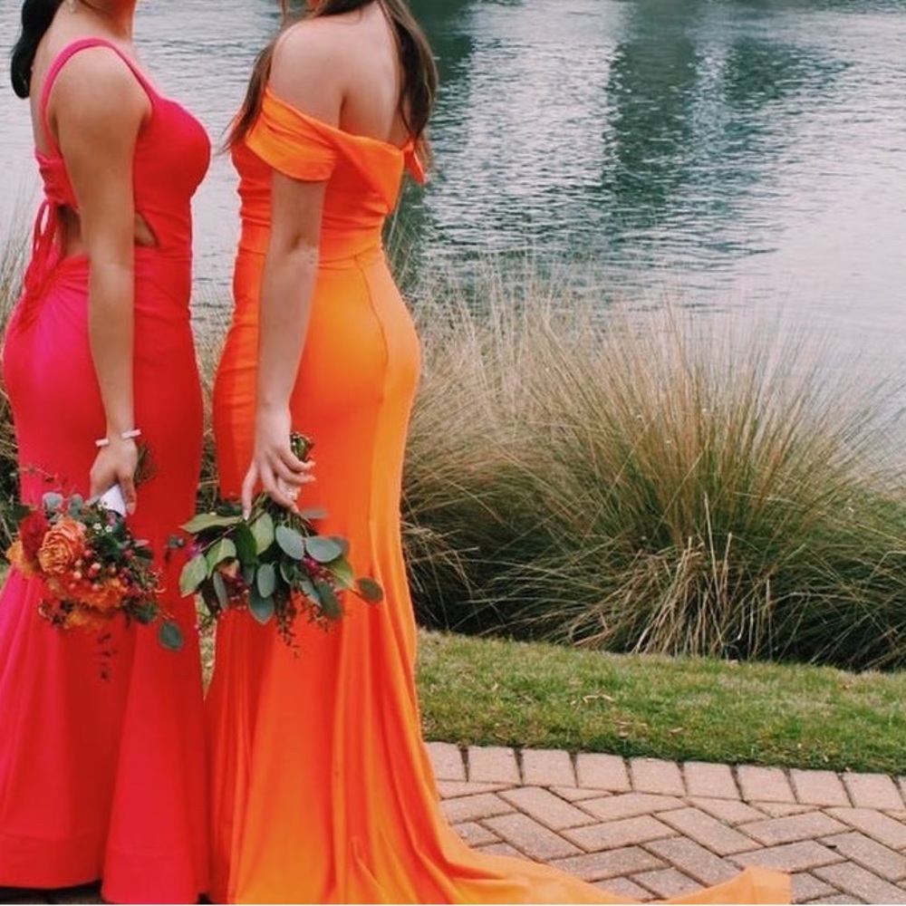 Orange Jessica Simpson Size 2 Prom Dress - Picture 2 of 3